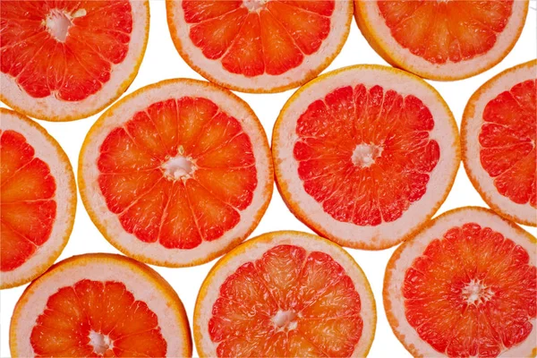 Szeletelt Friss Grapefruit Háttér — Stock Fotó