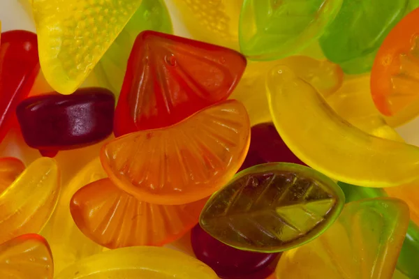 Frukt Gelé Godis Färgglada Sortiment — Stockfoto