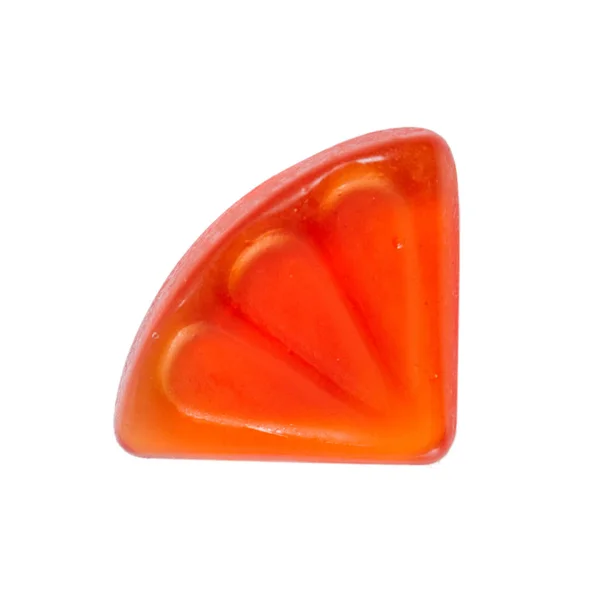 分離されたオレンジ色の果物ゼリー キャンデー — ストック写真