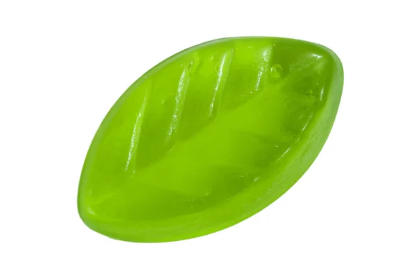 Foglia Verde Frutta Gelatina Caramelle Isolato — Foto Stock
