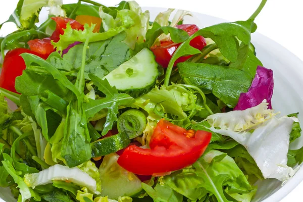 Salada Legumes Frescos Prato Isolada — Fotografia de Stock
