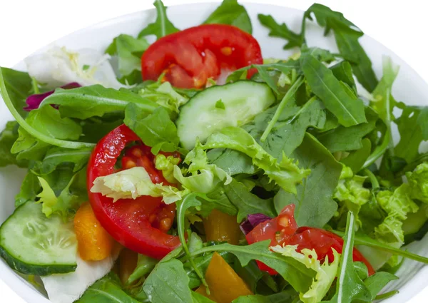 Fresh Vegetable Salad Plate Isolated — Stock Photo, Image