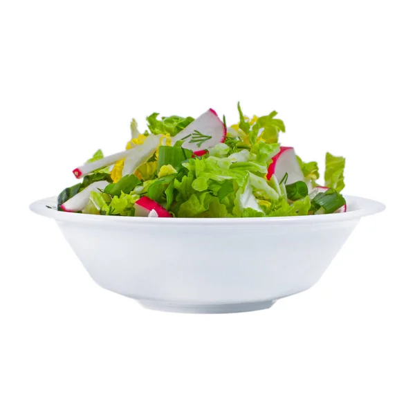 Färska Grönsaker Sallad Plattan Isolerade — Stockfoto