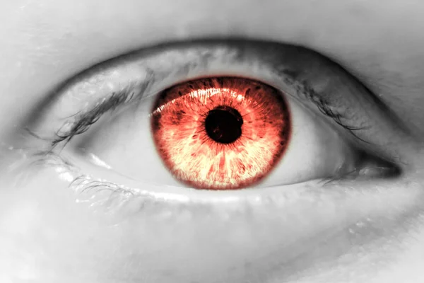 Ludzkie Oko Czerwony Makro — Zdjęcie stockowe