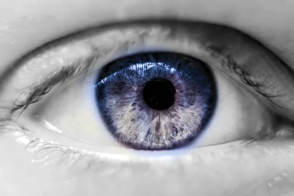 Makro Menschliches Blaues Auge — Stockfoto