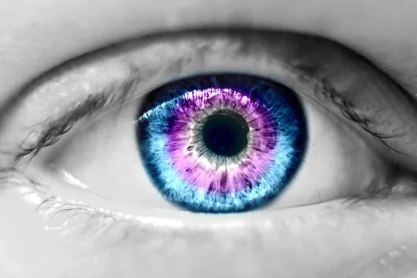 Ojo Gradiente Arco Iris Humano Macro —  Fotos de Stock