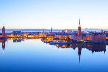 doğal akşam panorama Stokholm, İsveç