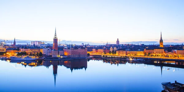 Panorama sceniczny wieczór stockholm, Szwecja — Zdjęcie stockowe