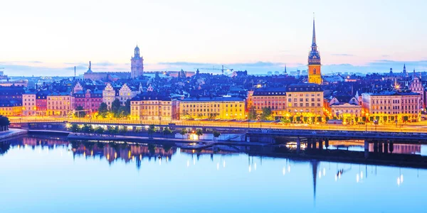 Panorama scenografico serale di Stoccolma, Svezia — Foto Stock