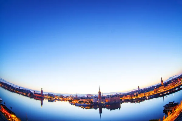 Panorama panorâmico da noite de Estocolmo, Suécia — Fotografia de Stock