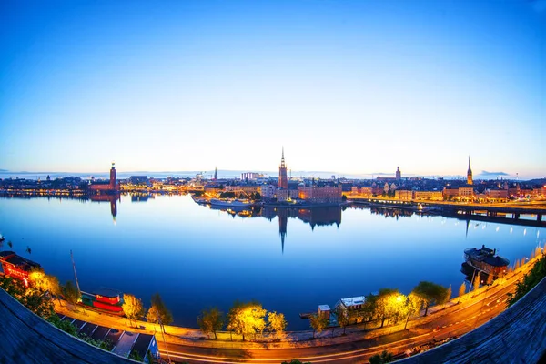 Este festői panoráma, Stockholm, Svédország — Stock Fotó