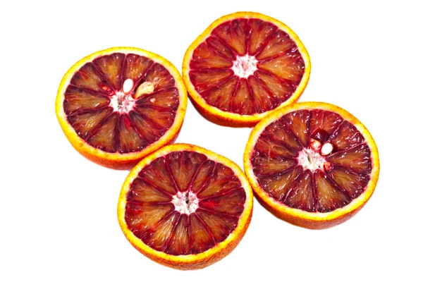 Naranja rojo aislado en el fondo blanco —  Fotos de Stock