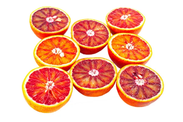 Naranja rojo aislado en el fondo blanco —  Fotos de Stock