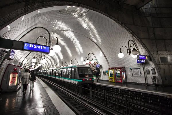 Paris France Intérieur Métro Paris Septembre 2016 Est Deuxième Métro — Photo