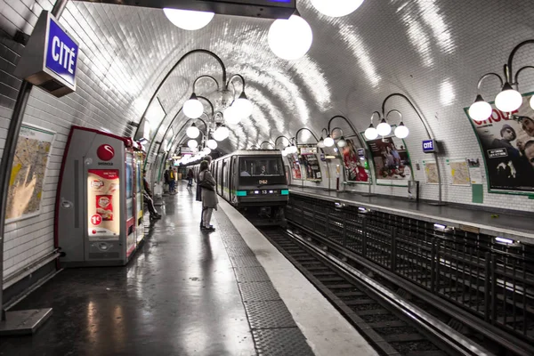 Parijs Parijse Metro Interieur September 2016 Het Tweede Drukste Metrosysteem — Stockfoto