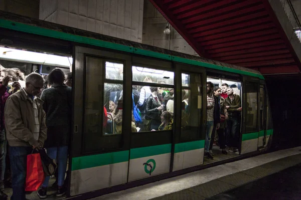 París Francia Paris Metro Interior Septiembre 2016 Segundo Sistema Metro —  Fotos de Stock