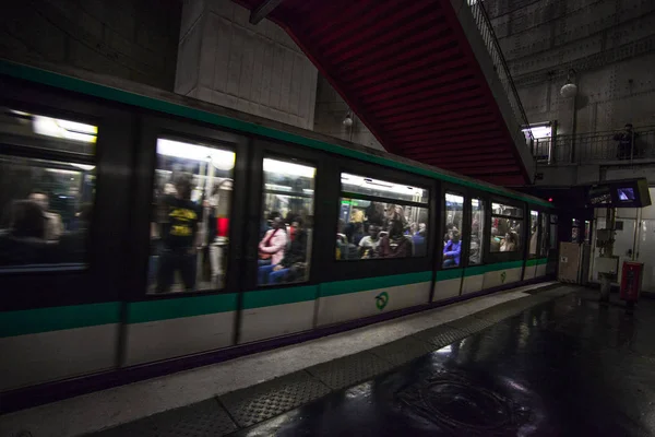 Paříž Francie Paříž Metro Interiér Září 2016 Druhé Nejrušnější Podzemní — Stock fotografie