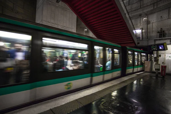 París Francia Paris Metro Interior Septiembre 2016 Segundo Sistema Metro — Foto de Stock