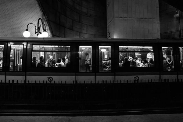París Francia Paris Metro Interior Septiembre 2016 Segundo Sistema Metro —  Fotos de Stock