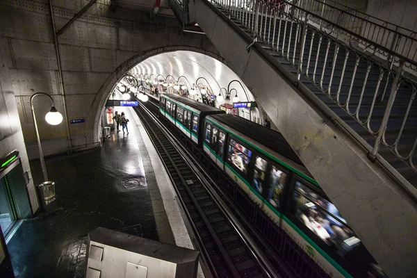 Párizsban Párizs Metro Belsőépítészet Szeptember 2016 Ban Második Legforgalmasabb Metró — Stock Fotó