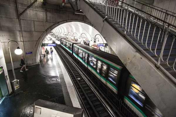 Paříž Francie Paříž Metro Interiér Září 2016 Druhé Nejrušnější Podzemní — Stock fotografie