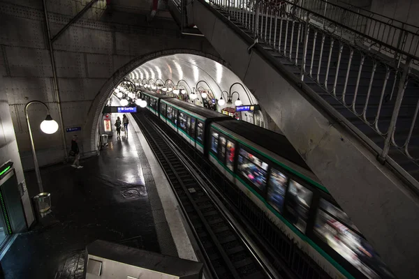 Párizsban Párizs Metro Belsőépítészet Szeptember 2016 Ban Második Legforgalmasabb Metró — Stock Fotó
