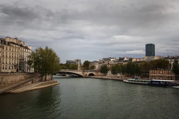 Parigi Francia Ottobre 2016 Guardate Senna Isola Cite Petit Bridge — Foto Stock