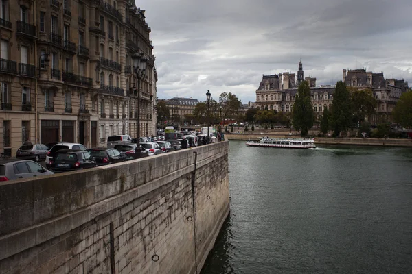 París Francia Octubre 2016 Mira Sena Isla Cite Desde Petit — Foto de Stock