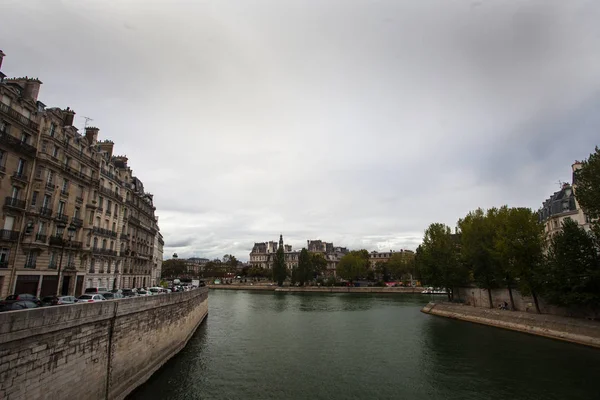 Parigi Francia Ottobre 2016 Guardate Senna Isola Cite Petit Bridge — Foto Stock