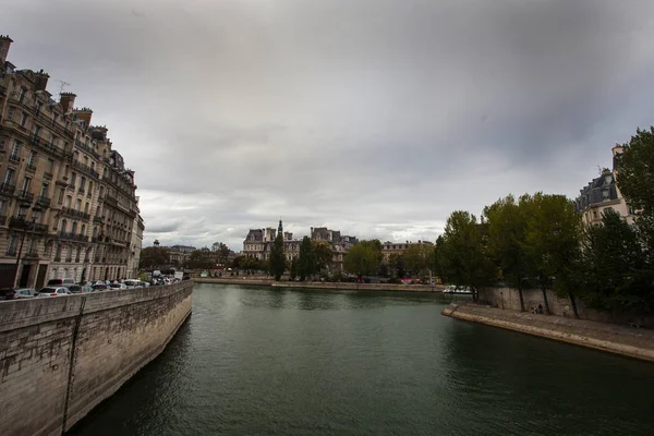 Parigi Francia Ottobre 2016 Guardate Senna Isola Cite Petit Bridge — Foto Stock