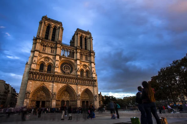 Catedral Notre Dame Atardecer París Francia —  Fotos de Stock