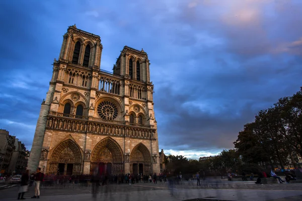 Catedral Notre Dame Atardecer París Francia —  Fotos de Stock