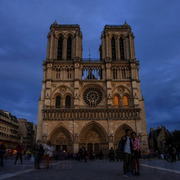 Cathédrale Notre Dame Crépuscule Paris France — Photo