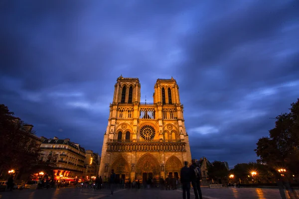 Notre Dame Der Nacht Paris Frankreich — Stockfoto