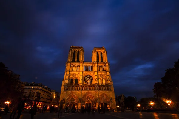 Notre Dame Der Nacht Paris Frankreich — Stockfoto