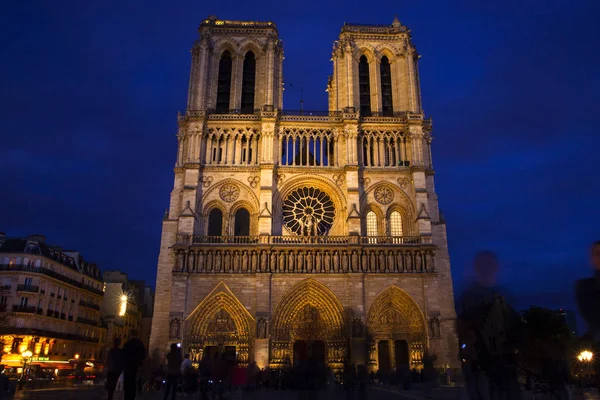 Notre Dame Nuit Paris France — Photo