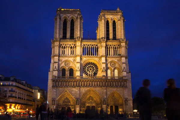 Notre Dame Gece Paris Fransa — Stok fotoğraf
