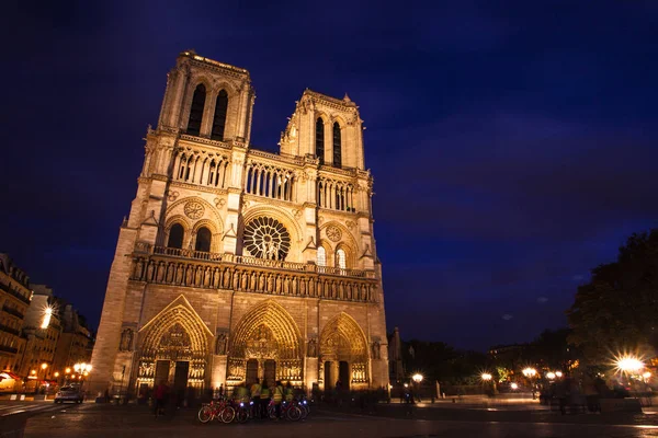 Notre Dame Night Paris France — Stock Photo, Image