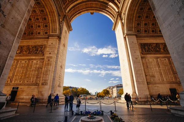 Paris Outubro 2016 Arco Triunfo Etoile Arco Triunfo Monumento Foi — Fotografia de Stock