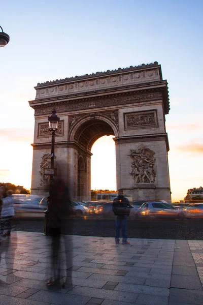 Paris October 2016 Triumphal Arch Etoile Arc Triomphe Monument Designed — 图库照片