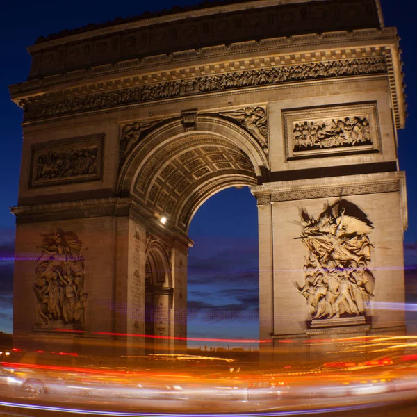 Paris October 2016 Triumphal Arch Etoile Arc Triomphe Monument Designed — Stock Photo, Image