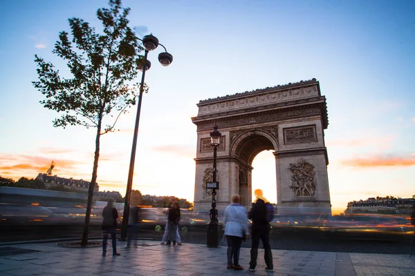 Paris October 2016 Triumphal Arch Etoile Arc Triomphe Monument Designed Stock Image