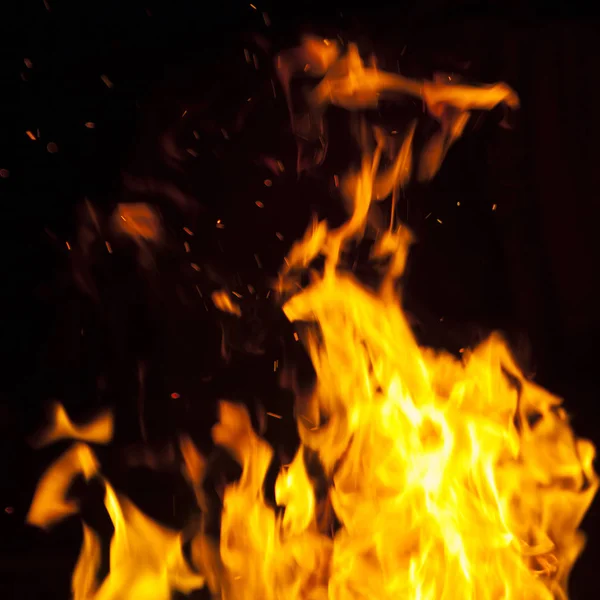 Fire Flames Black Background — Stock Photo, Image