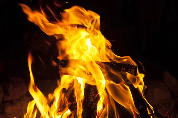Natürliches Feuer Mit Holz — Stockfoto