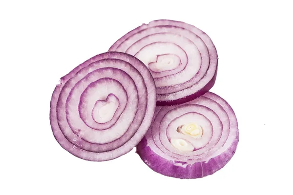 Blue onion slices isolated on the white background — Stock Photo, Image