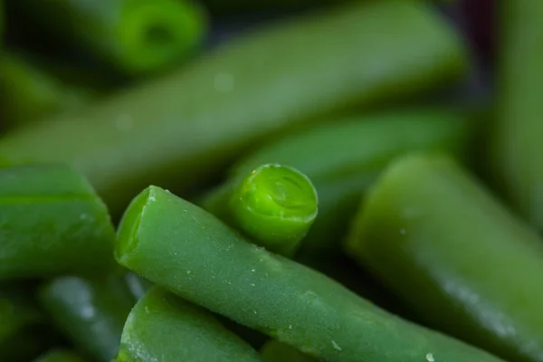 Groenten achtergrond - groene bonen — Stockfoto