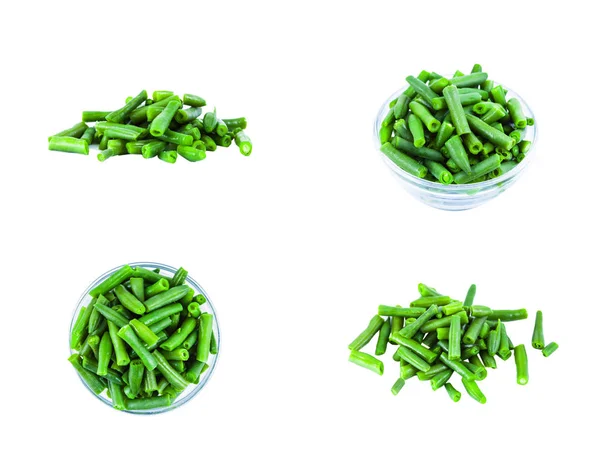 Green beans set  isolated on white background — Stock Photo, Image