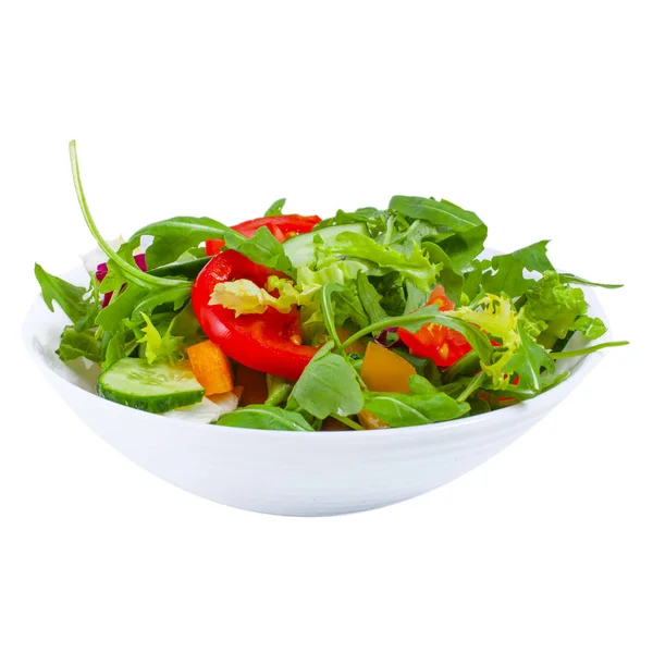 Fresh vegetable salad  in plate, isolated — Stock Photo, Image