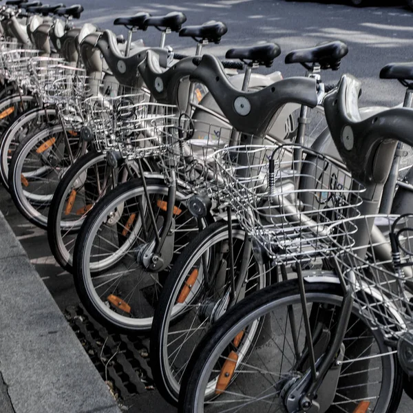 Paris Oktober Mietfahrräder Des Fahrradverleihsystems Velib Zentrum Von Paris France — Stockfoto