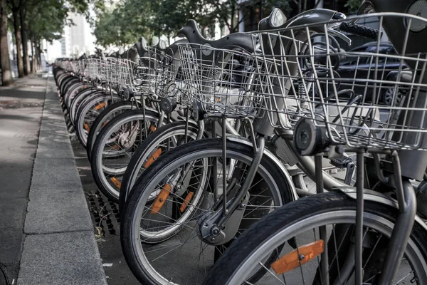 Paříž Října Půjčovna Kol Systému Sdílení Kol Velib Centru Paříže — Stock fotografie